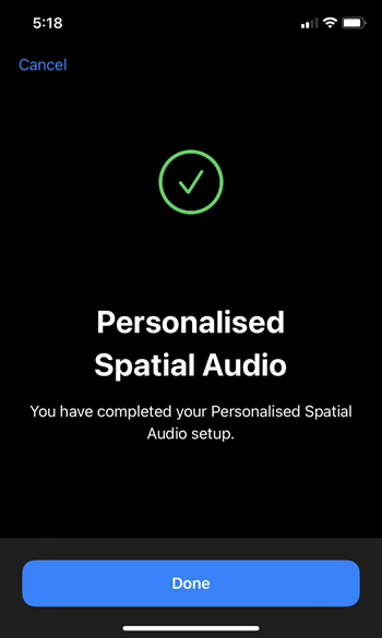 Spatial Audio Setup Complete