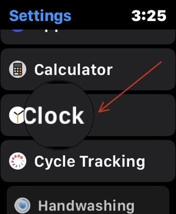 Apple Watch Clock Settings