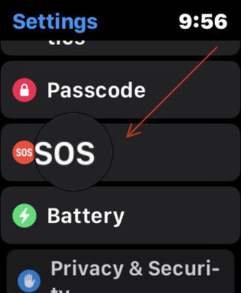 Apple Watch SOS settings