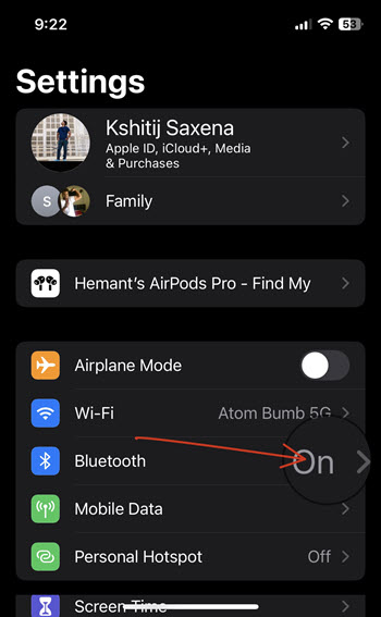 Bluetooth options