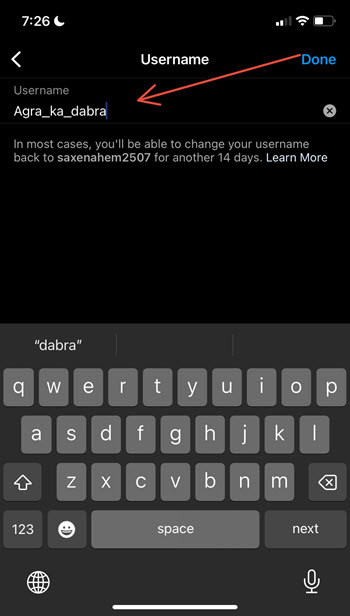 Change Instagram Username