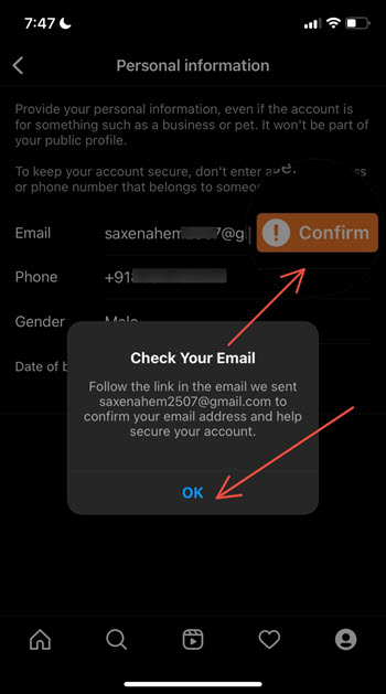 Confirm Email Address Message
