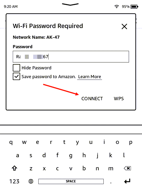 Connect Kindle to Wi-Fi