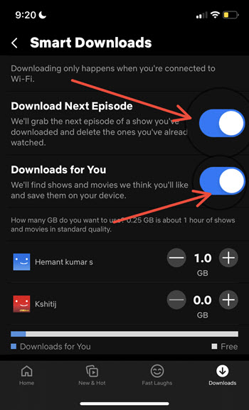 Enable Smart Downloads