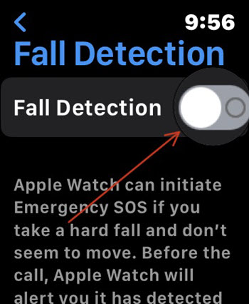Fall Detection toggle