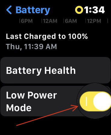 Low-power mode on Apple Watch