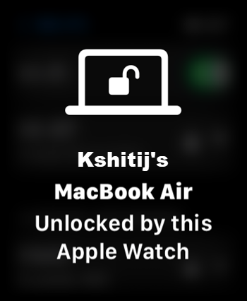MacBook Unlocked with Apple Watch