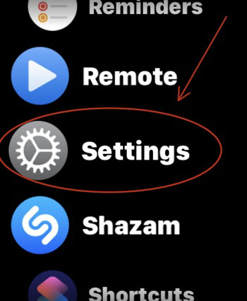 Settings in watchOS