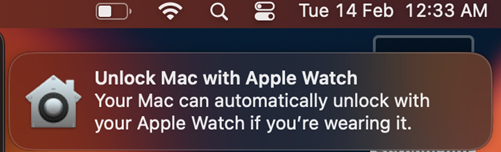 Unlock Mac with Apple Watch