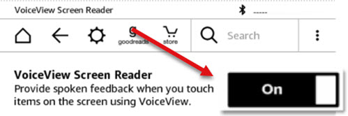 VoiceView Screen Reader Kindle