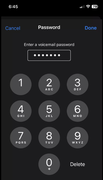 Voicemail password