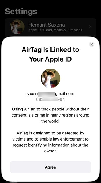 AirTag Notification