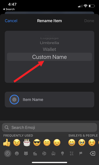 Custom Name option