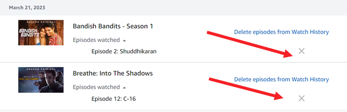 Delete Episodes from Watch History
