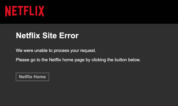 Netflix Site Error