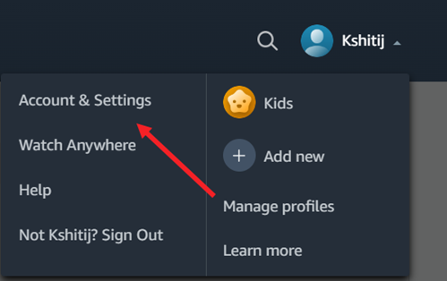 Prime Video Account & Settings