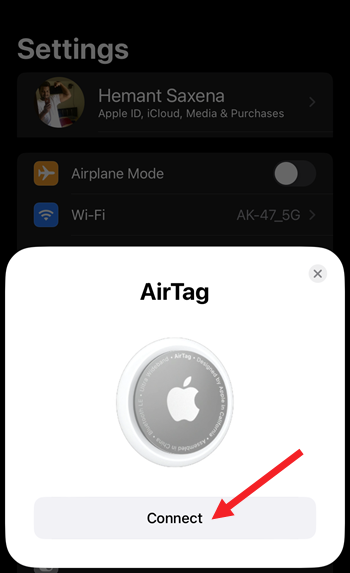 Set up AirTag