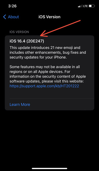 iOS 16 installed