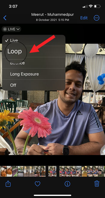 Add loop to Live Photo