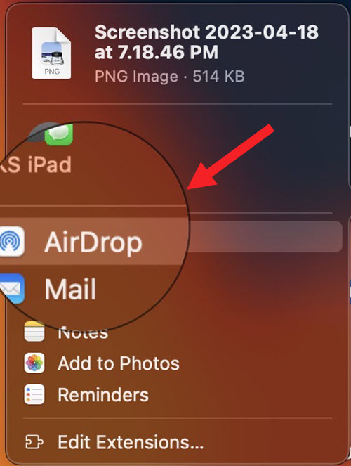 AirDrop with MacBook