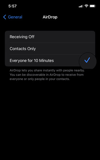 Apple's AirDrop Receiving