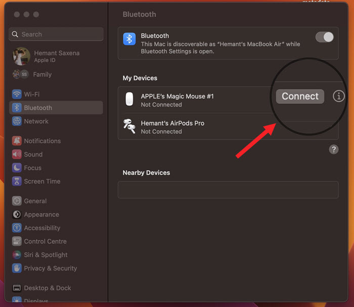 Connect Magic Mouse to MacBook