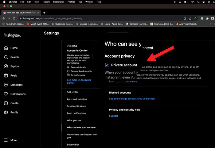 Instagram Private Account Mac