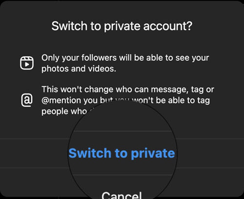 Switch to Private Instagram Mac