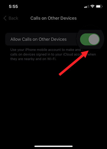 Allow Calls on other devices