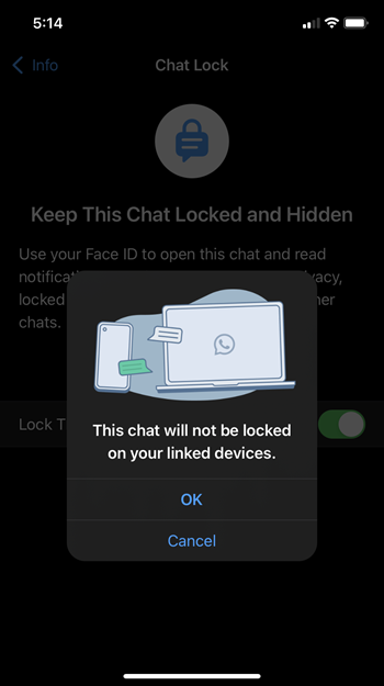 Chat not locked for Linked devices