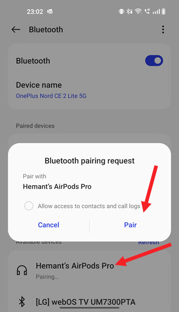 Connect AirPods to Android