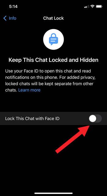 Lock this chat with face ID