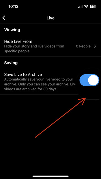 Save Live to Archive