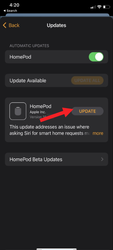 Update HomePod Manually