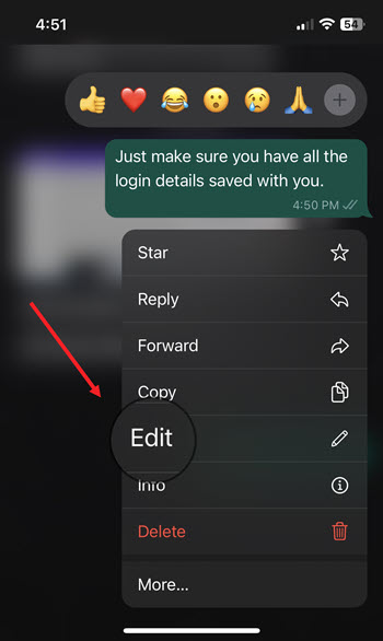Edit your WhatsApp Messages