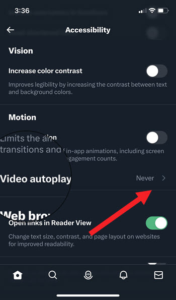 Twitter Video Autoplay Setting