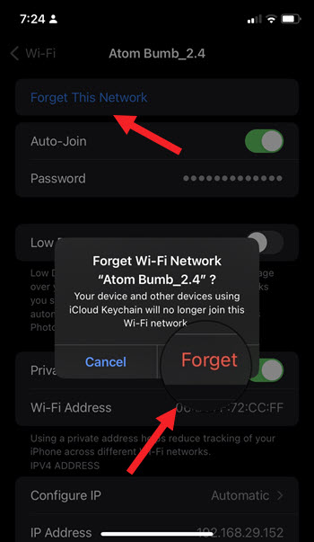 Disable share Wi-Fi  password prompt on iPhone
