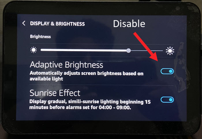 Fix Echo Show dimming and brightening issue