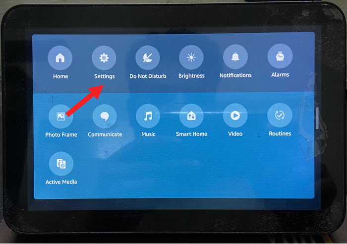 Settings Echo Show Screen