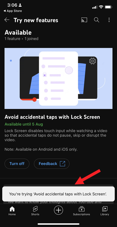 YouTube Lock Screen