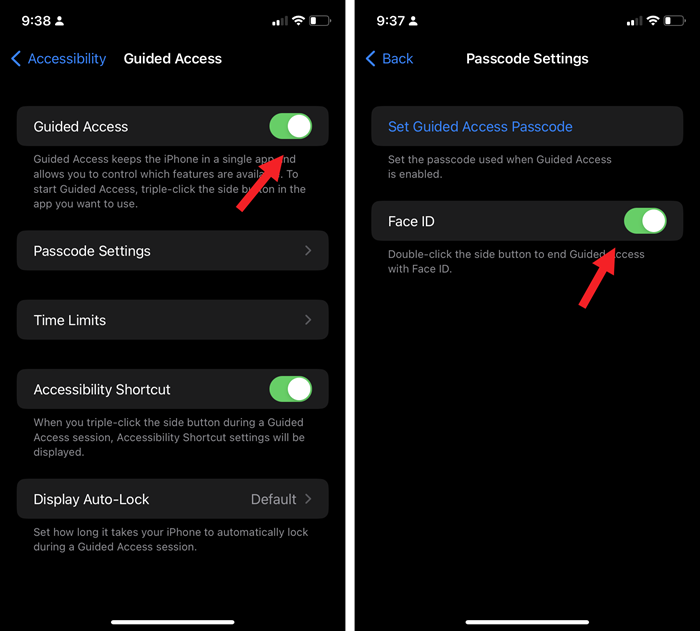 Enable Guided Access on iPhone