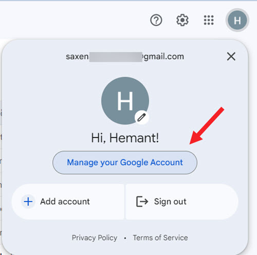 Manage your Google Account