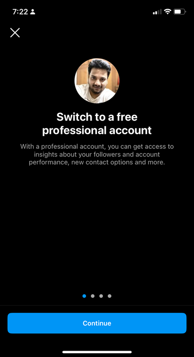 Switch to Professional Account