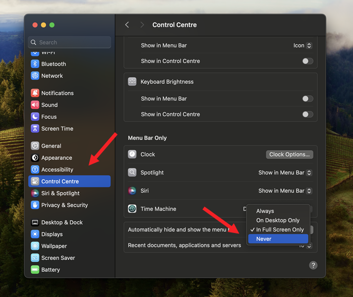 Fix disappearing Mac Menu Bar