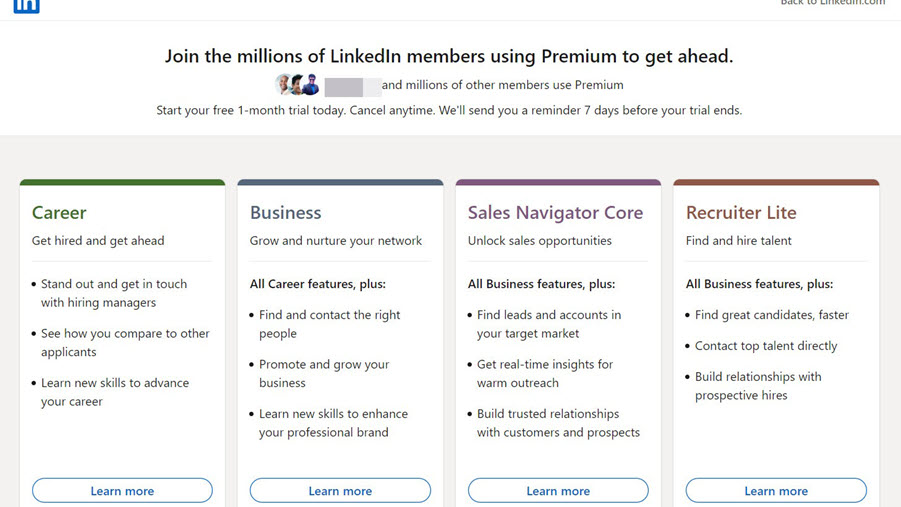 LinkedIn Premium Plans