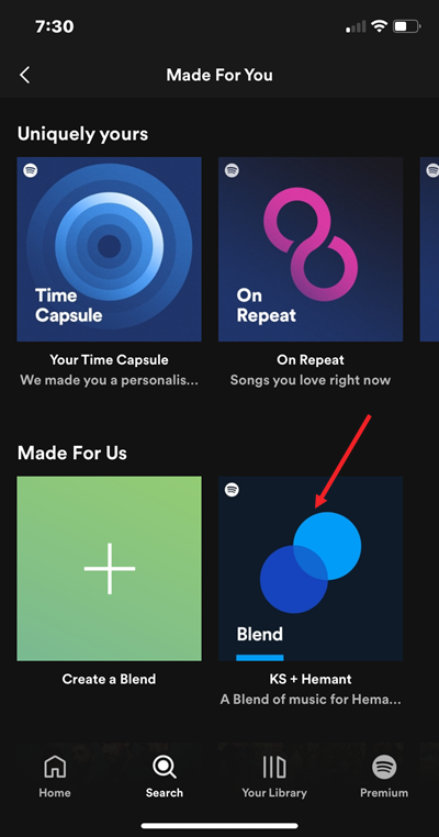 Spotify Blend function