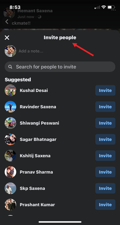 Invite People