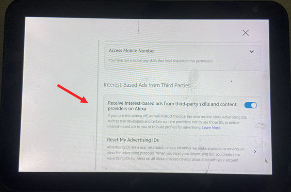 Disable Ads on Echo Show