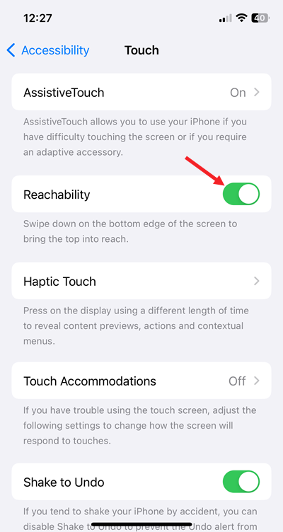 iPhone reachability