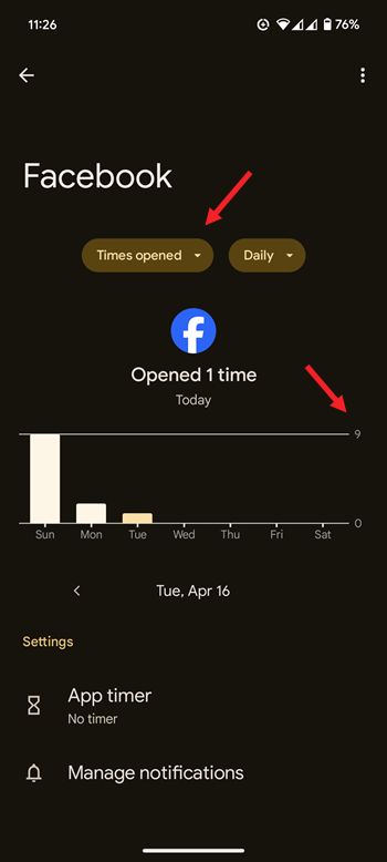 Times opened app